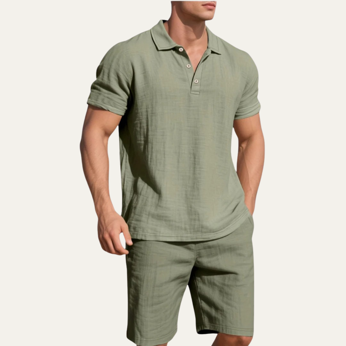 The Monferrato Men’s Relaxed Fit Co Ord Set - Casual Shirt & Shorts Outfit
