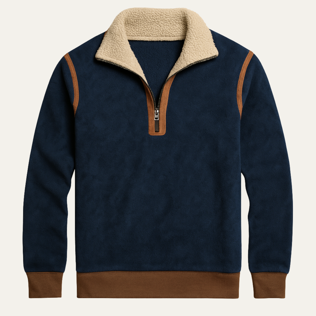 Pinehaven Men's Classic Sherpa-Lined Quarter Zip Sweater