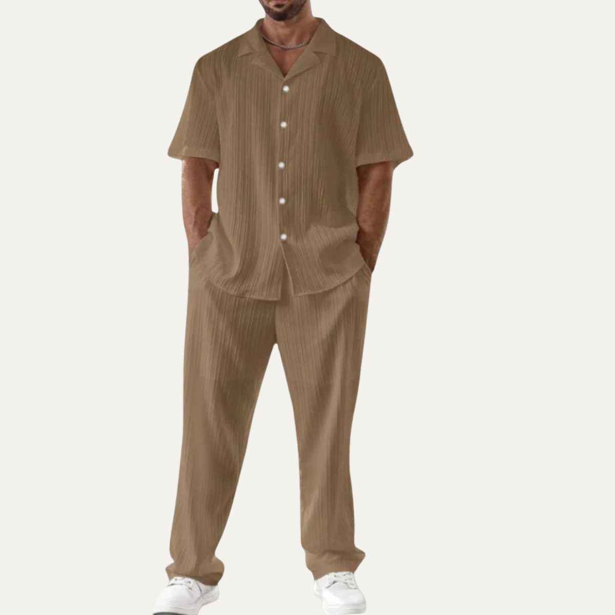 The Padova Men’s Smart Casual Co Ord Set - Shirt & Trousers