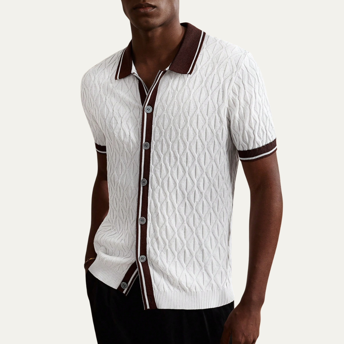 The St Andrews Men’s Jacquard Short Sleeve Polo Shirt
