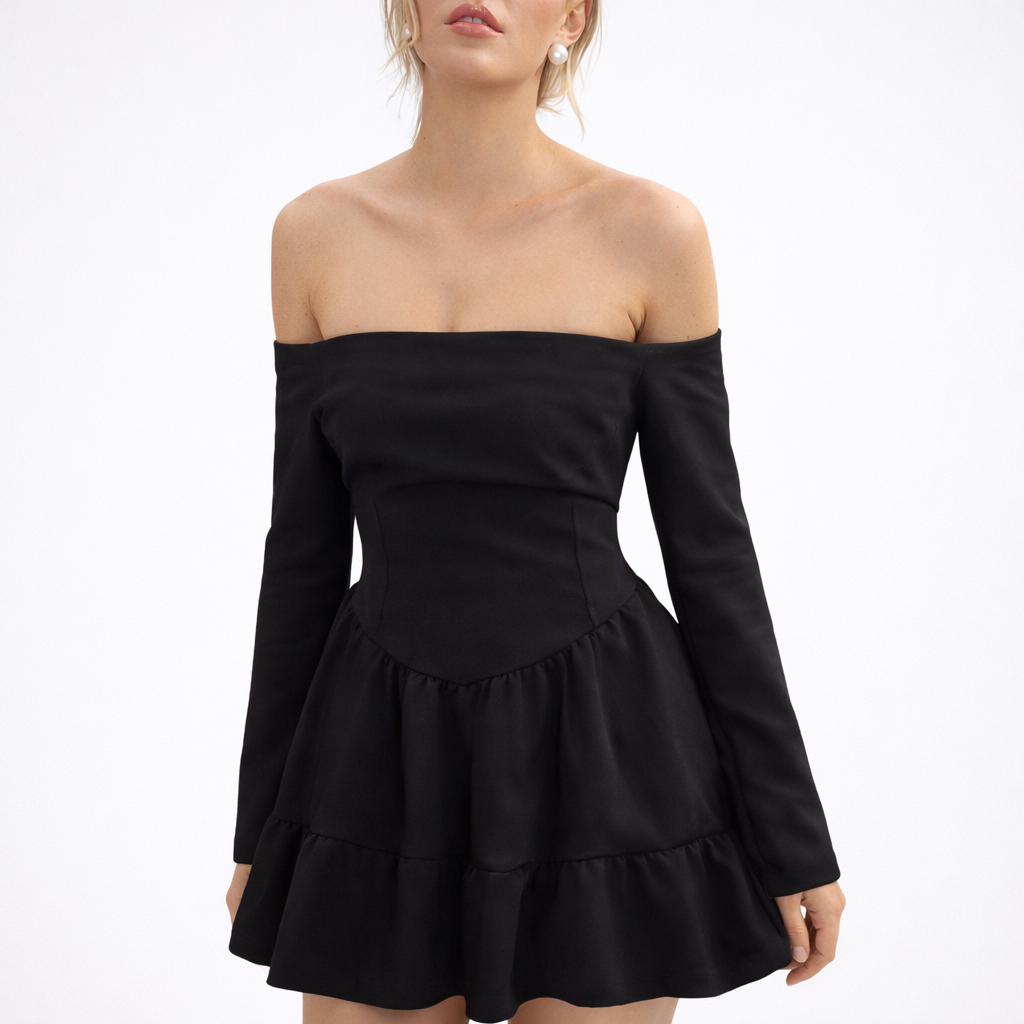 Women's Long Sleeve Off Shoulder Mini Dress
