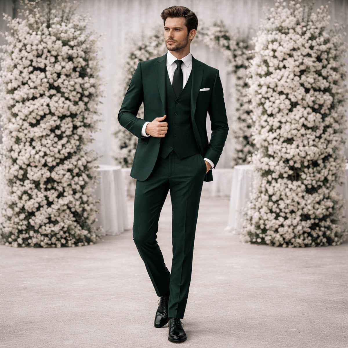 The Pesaro Men’s 3 Piece Suit – Slim Fit Formal Wedding & Business Suit Set
