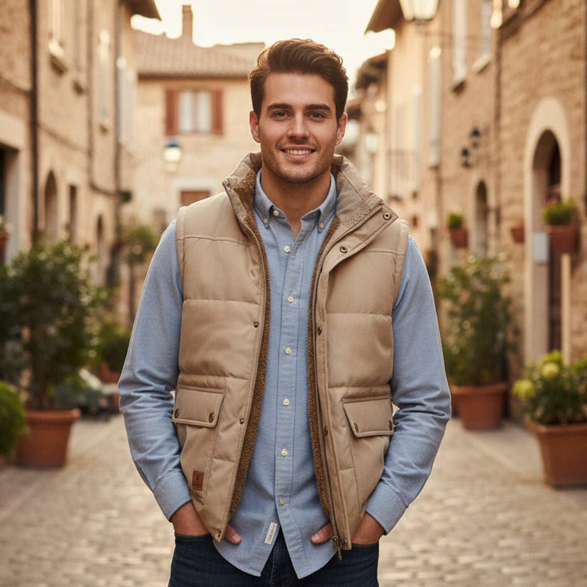 Aspen Men's Modern Fleece-Lined Winter Vest for Warmth