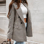 Women's Plaid Double Breasted Blazer