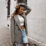 Women's Plaid Double Breasted Blazer