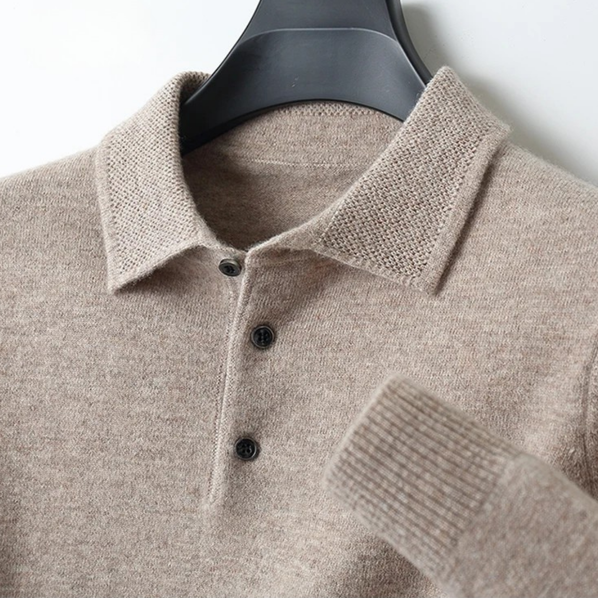 The Kendal Men's Knitted Polo Jumper in Wool Blend