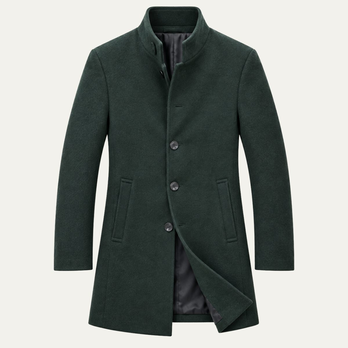 The Ripon Men's Stand Collar Single Breasted Overcoat