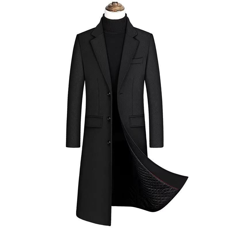 The Cartmel Men's Extra Long Wool Business Overcoat