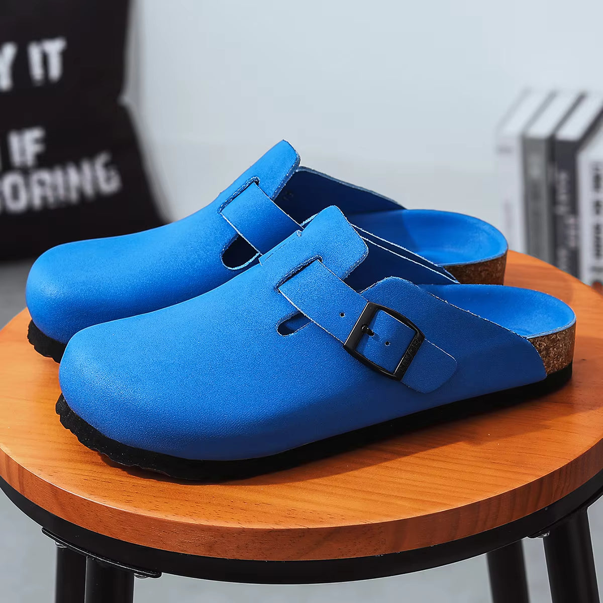 The Bramblewood Men's Buckle Cork Footbed Clogs