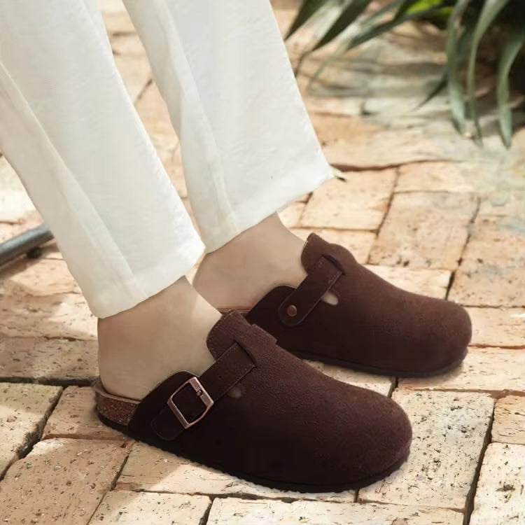 The Glenmoor Men's Contoured Cork Buckle Clogs