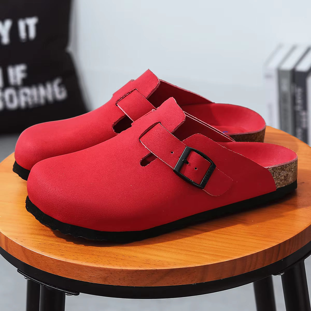 The Bramblewood Men's Buckle Cork Footbed Clogs
