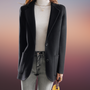 Women's Double Button Blazer with Long Sleeves