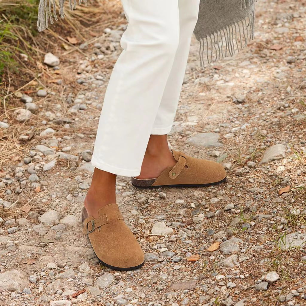The Glenmoor Men's Contoured Cork Buckle Clogs