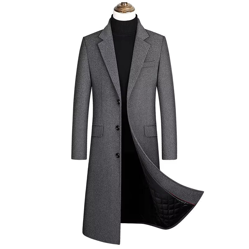 The Cartmel Men's Extra Long Wool Business Overcoat
