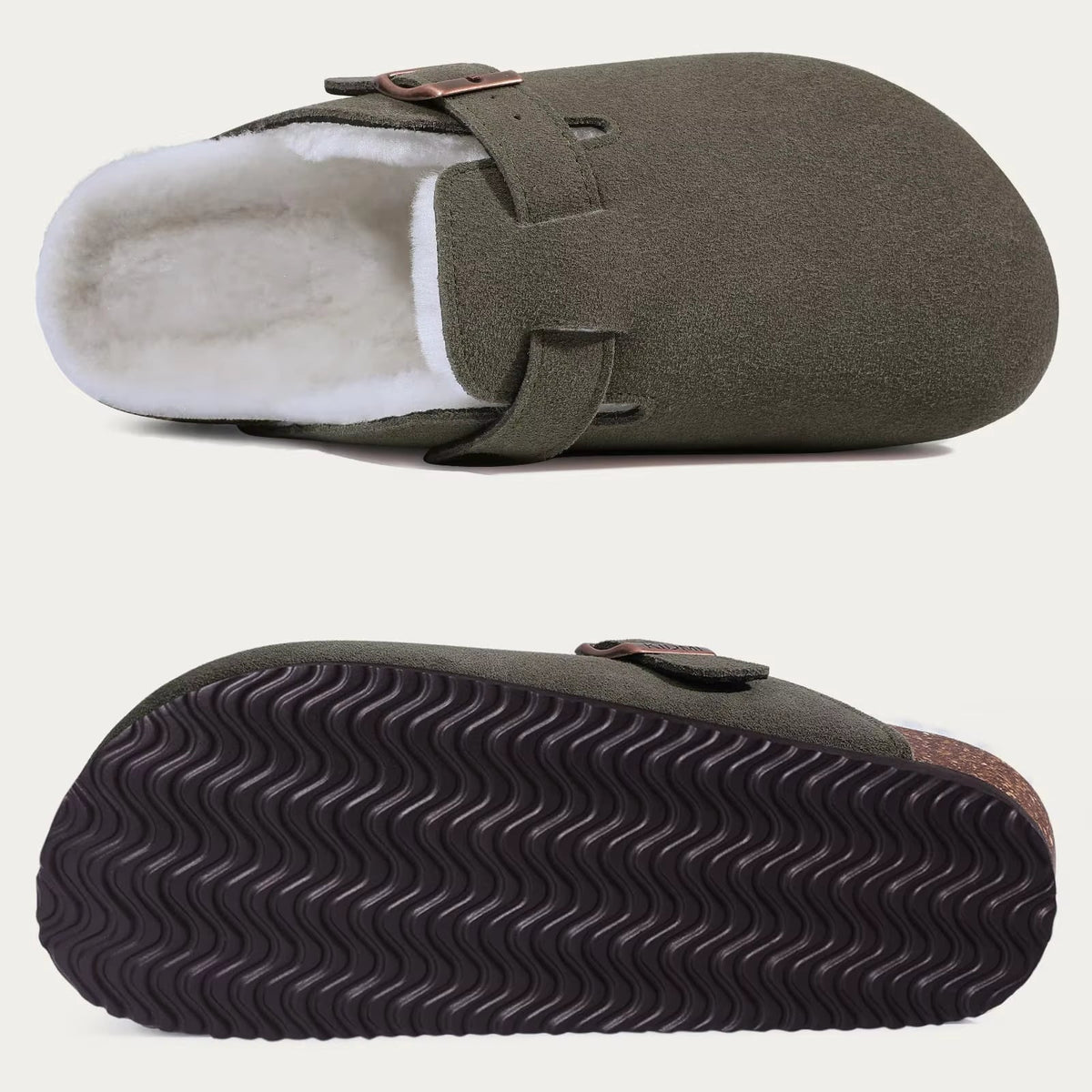 The Fernhollow Men's Fleece Lined Buckle Clogs