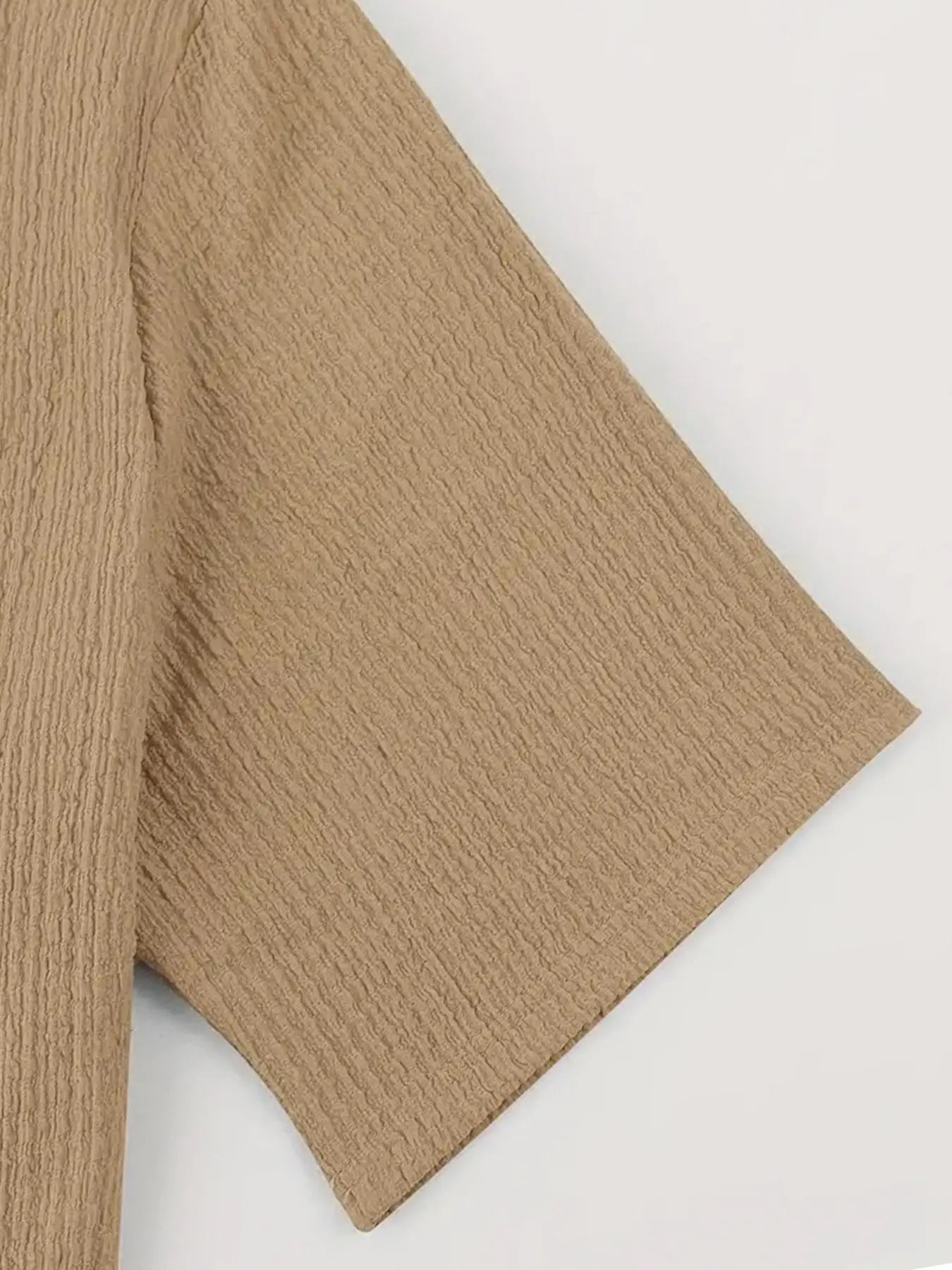 Men’s Textured Lounge Set – V Neck Short Sleeve Top & Trousers
