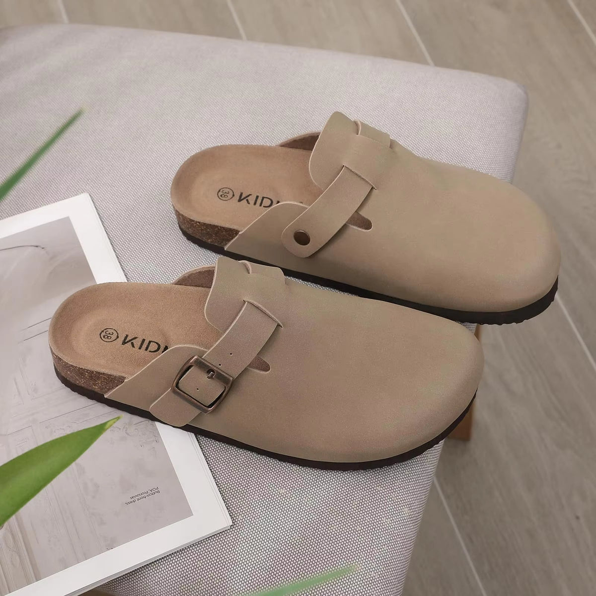 The Glenmoor Men's Contoured Cork Buckle Clogs