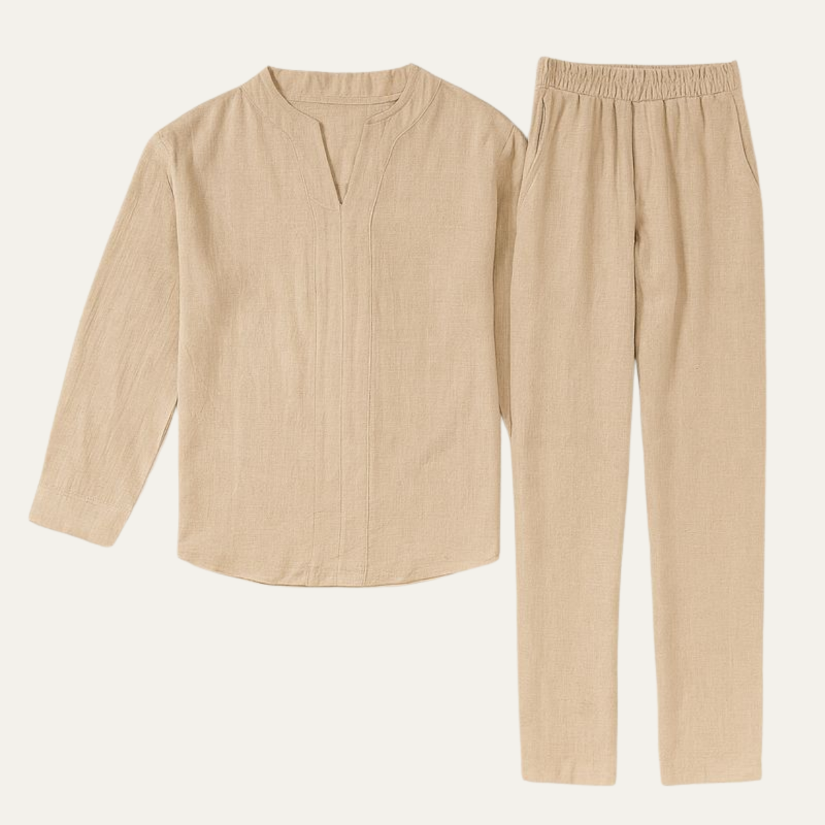 The South Yarra Men’s Casual Long Sleeve Shirt and Trousers Set – Two Piece Outfit