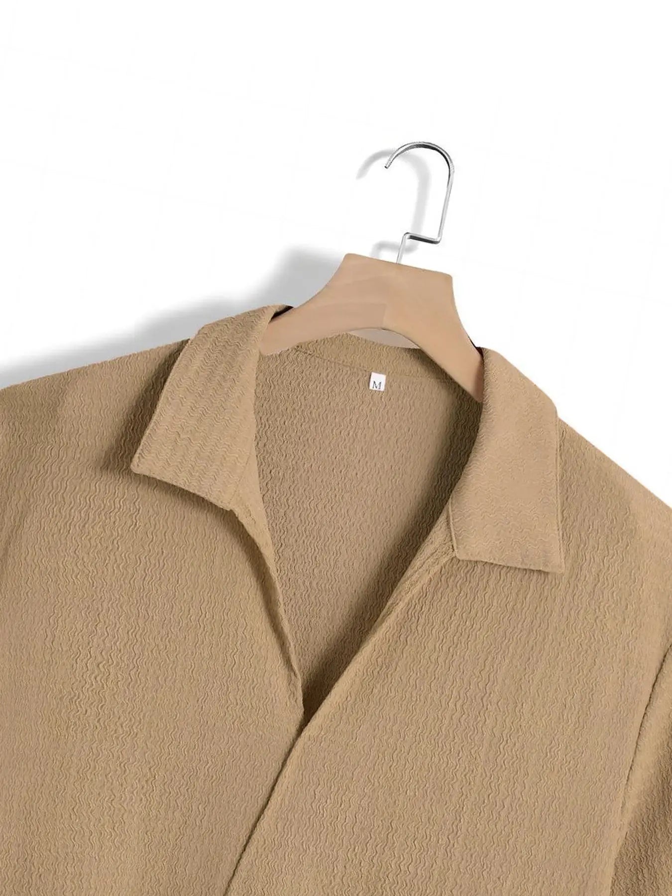 Men’s Textured Lounge Set – V Neck Short Sleeve Top & Trousers
