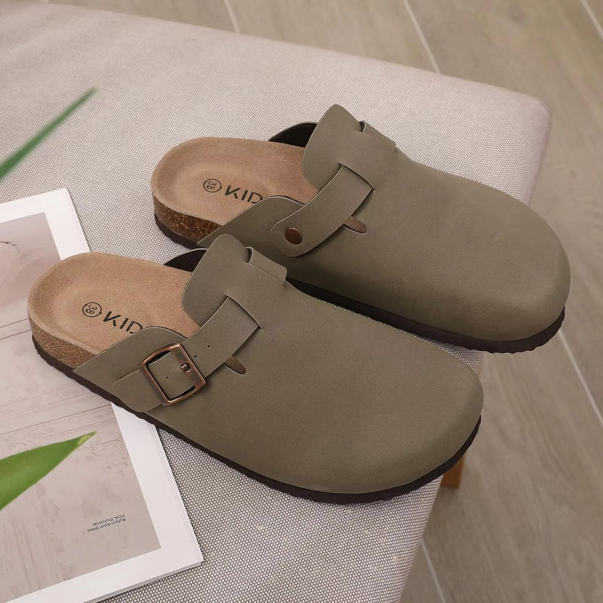 The Glenmoor Men's Contoured Cork Buckle Clogs