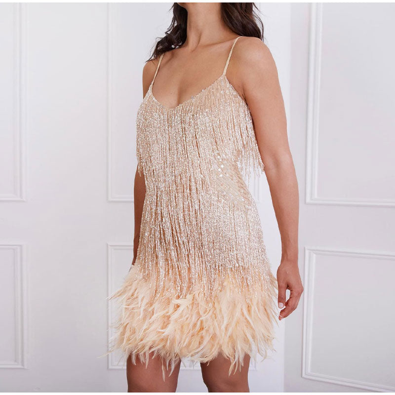 Women's Sequin Midi Cocktail Party Dress