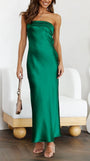 Women's Off Shoulder Satin Maxi Dress