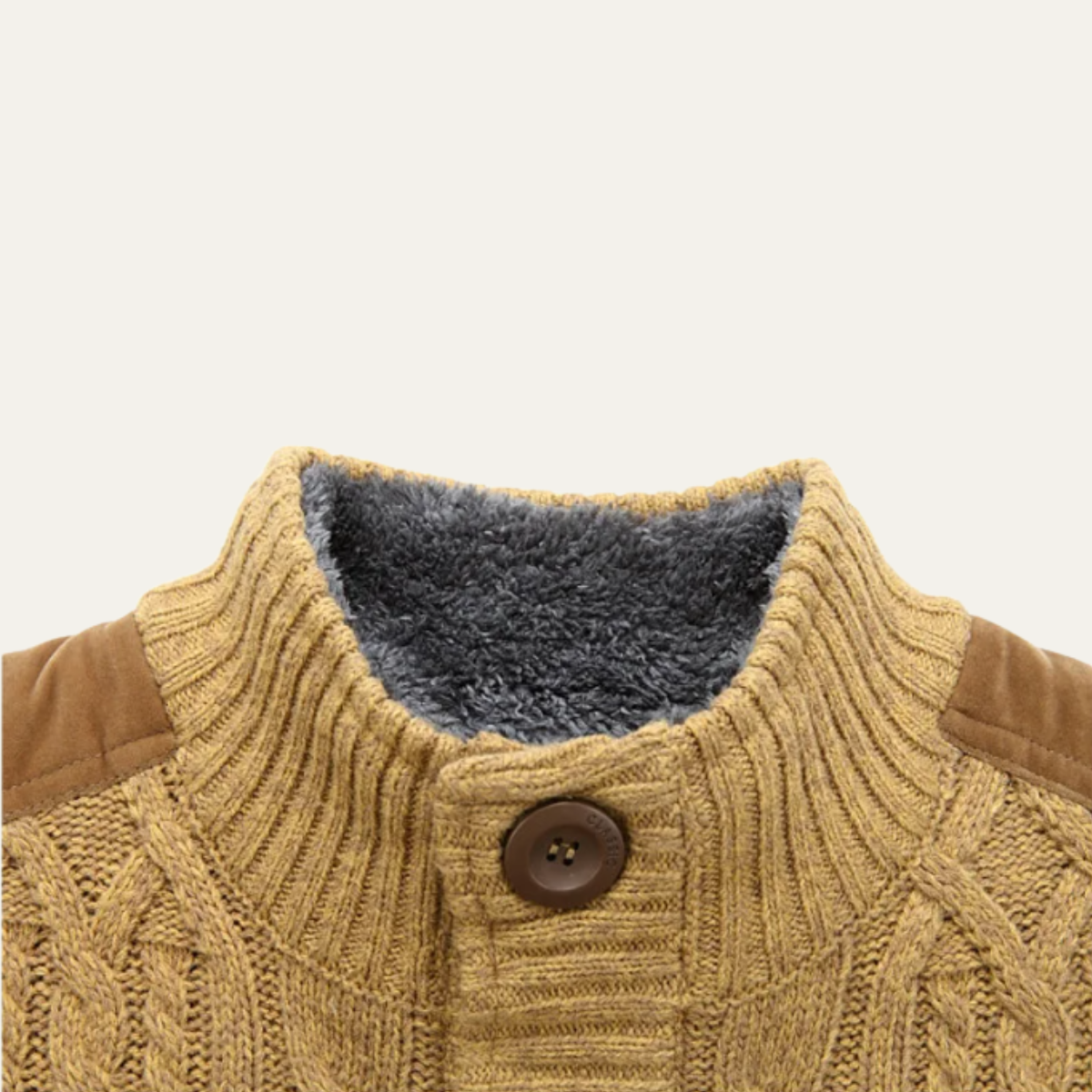 Maplewood Men's Fleece-Lined Wool Cardigan for Winter