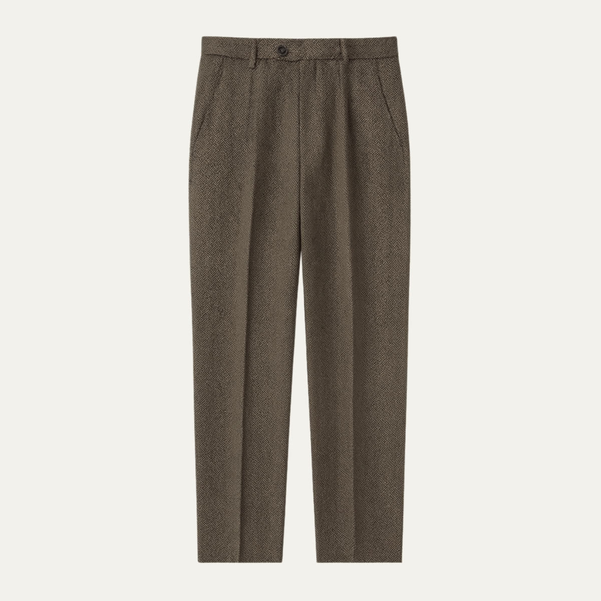 The Subiaco Men’s Business Tailored Herringbone Pleated Dress Trousers