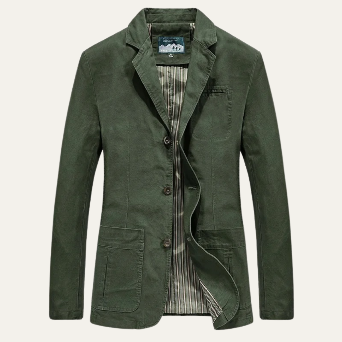 Men’s Slim Fit Button Up Lightweigh Blazer Jacket – Army Green