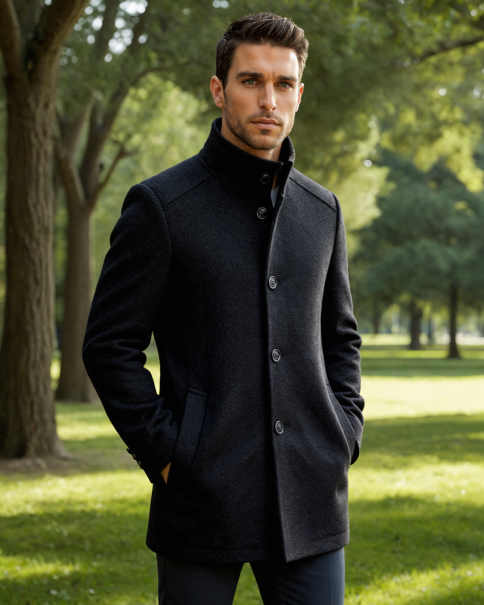 Highlander Men's Luxury Wool Winter Overcoat