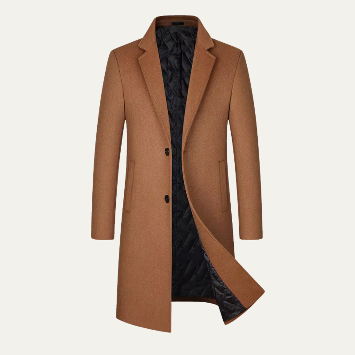 The Clitheroe Men's Single Breasted Slim Wool Overcoat