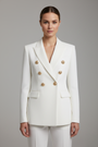 Women's Double Breasted Blazer with Gold Buttons