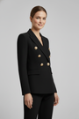 Women's Double Breasted Blazer with Gold Buttons