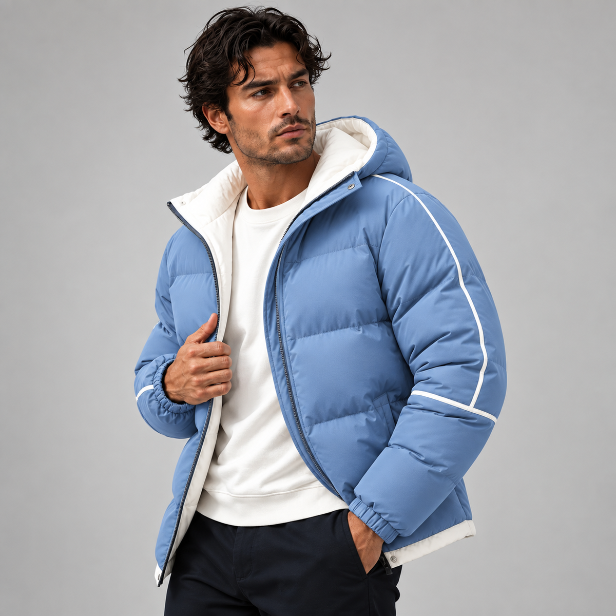 Luxury Hooded Winter Coat: The London Men's Waterproof Puffer Jacket