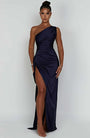 Women's One Shoulder Satin Evening Dress