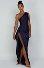Women's One Shoulder Satin Evening Dress