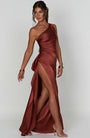 Women's One Shoulder Satin Evening Dress