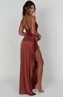 Women's One Shoulder Satin Evening Dress