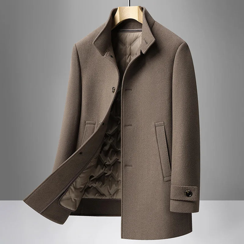 The Presteigne Men's Padded Wool Blend Overcoat