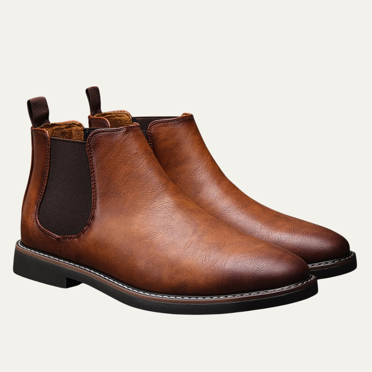 The Mantova Men’s Classic Retro Slip On Ankle Leather Chelsea Boots
