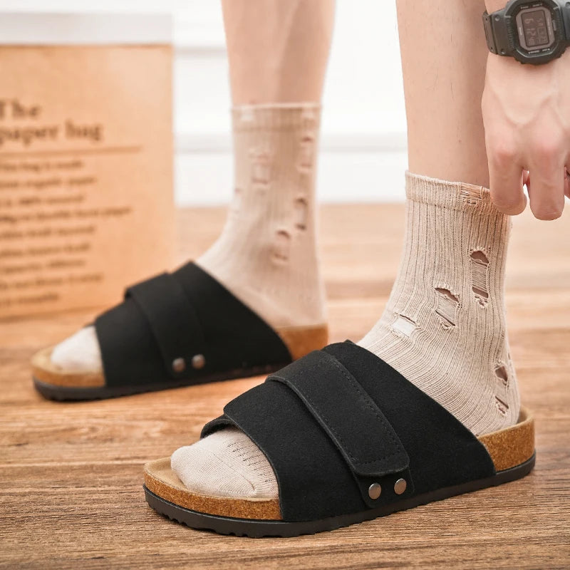 The Barrowfield Men's Suede Strap Comfort Slides