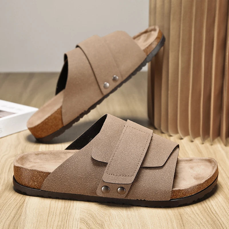 The Barrowfield Men's Suede Strap Comfort Slides