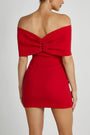 Women's Off Shoulder Mini Dress with Bow
