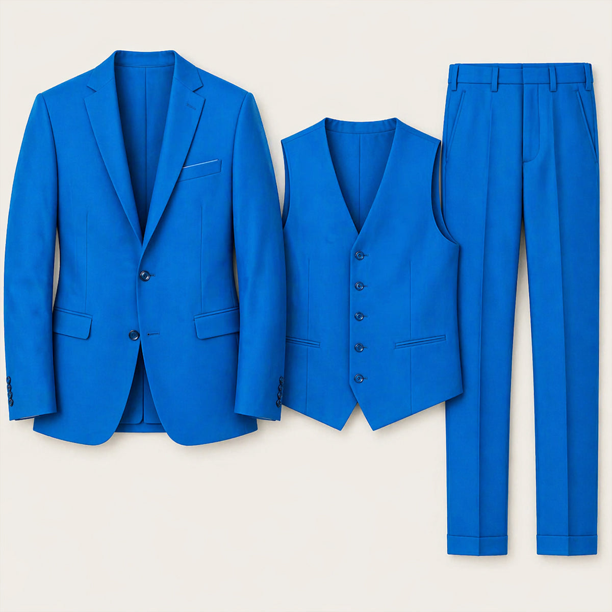 The Carovigno Men’s Business 3 Piece Suit – Slim Fit Jacket Vest Trousers