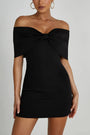 Women's Off Shoulder Mini Dress with Bow
