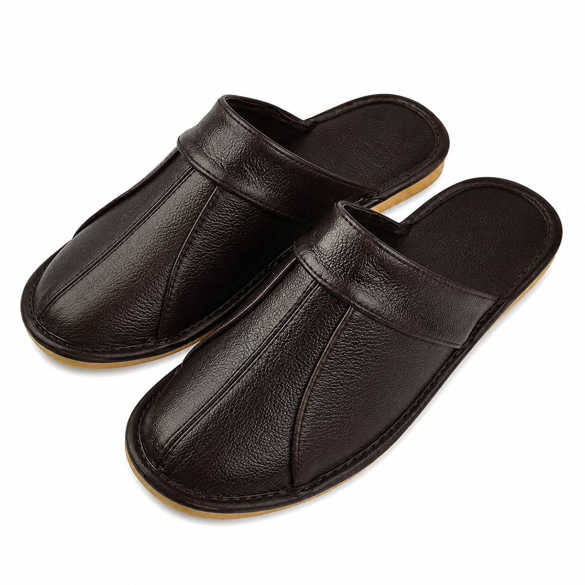 Dumbarton Men's Relaxed Faux Leather Mule Slippers