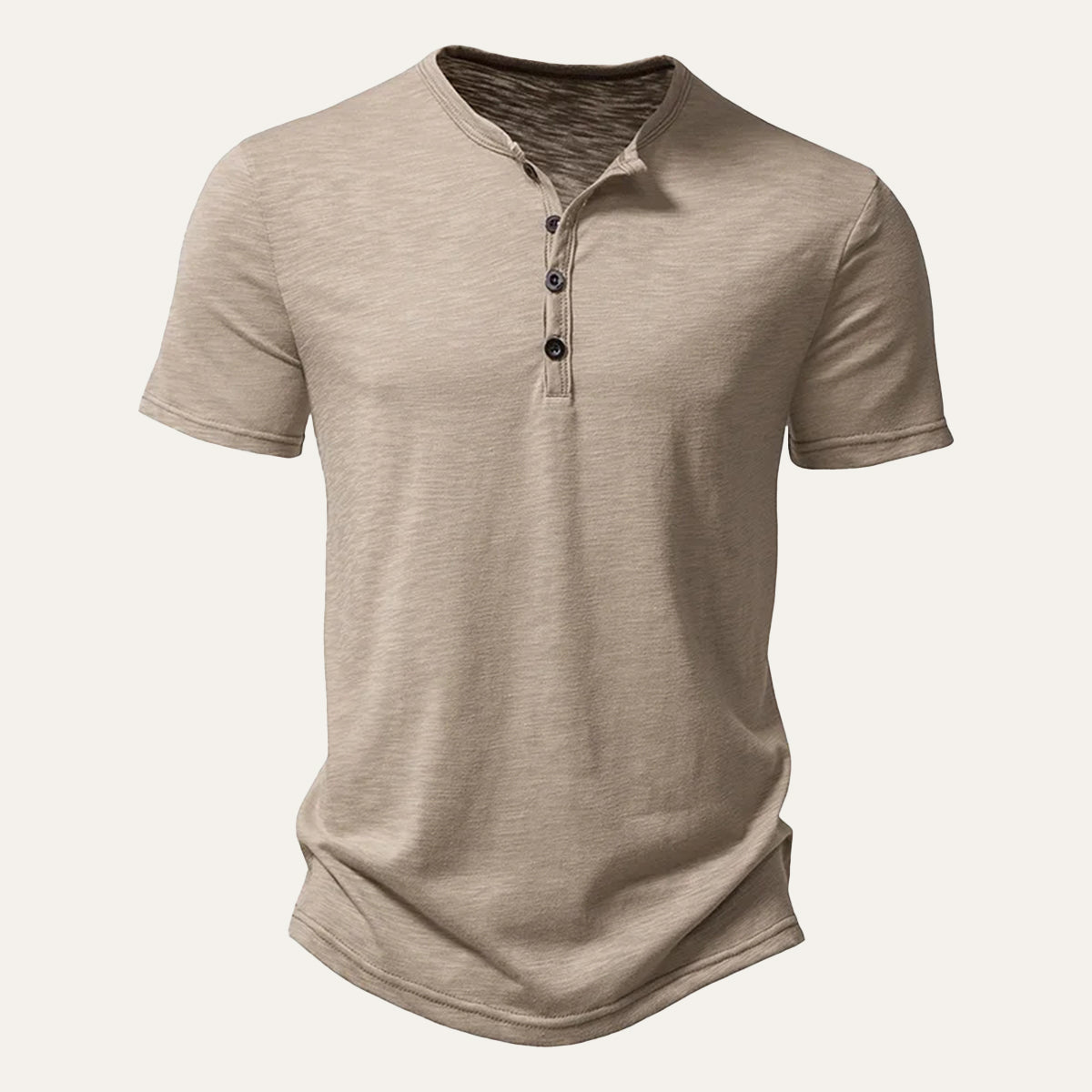 Men’s Henley T-Shirt – Casual Short Sleeve Cotton Button Tee