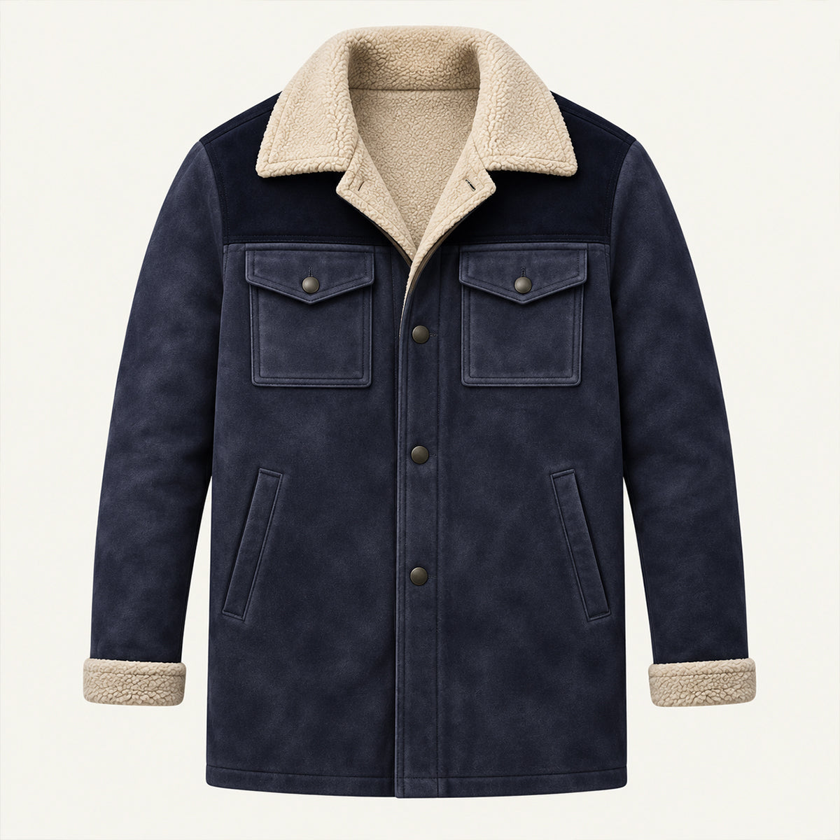 Crestview Men's Vintage Shearling-Lined Winter Jacket for Ultimate Warmth