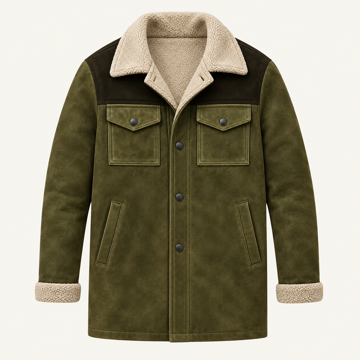 Crestview Men's Vintage Shearling-Lined Winter Jacket for Ultimate Warmth