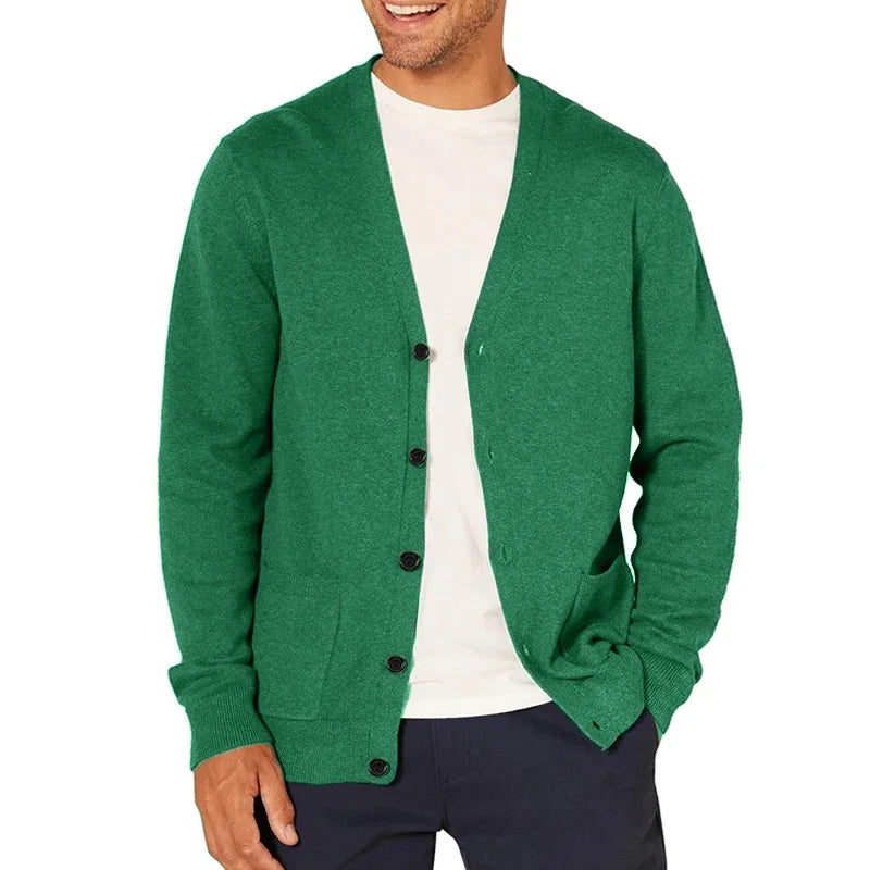The Malton Men's Full Button V Neck Cardigan